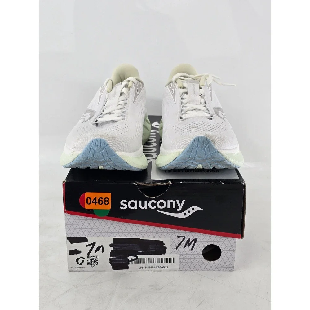 Saucony Triumph 21 Running Shoes Womens 7 White Mint Blue Cushioned - Good
